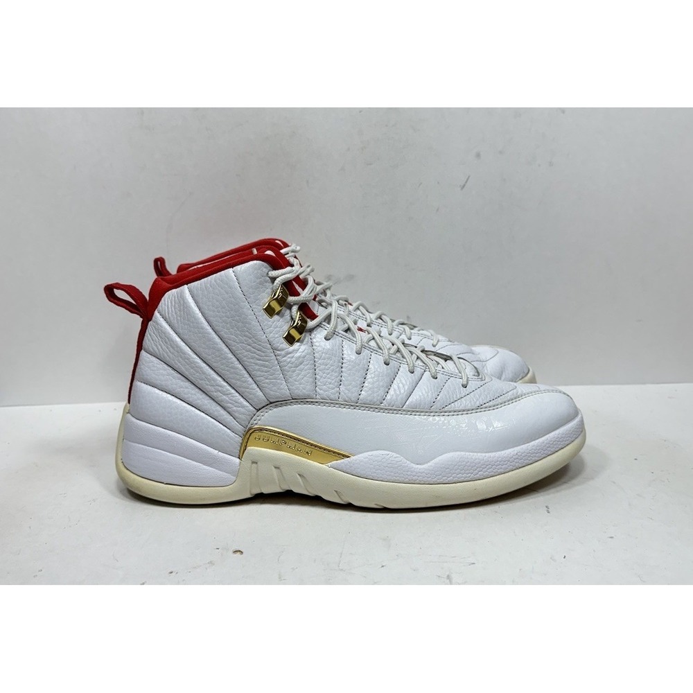 Nike Air Jordan 12 XII Retro FIBA White‎ Red 130690-107 Men's Size 11.5 Shoes